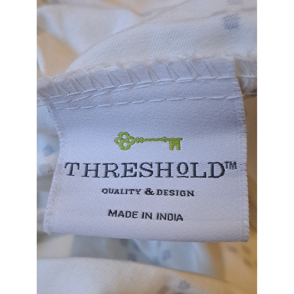 Threshold Queen Cotton Sheet Set Fitted Sheet Pillowcase Deep Pocket White NWOT